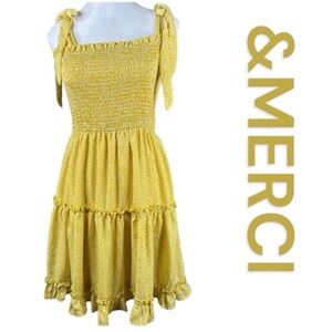 &MERCI Adjustable Strap Dress w/Smocked
Top, Size S.
